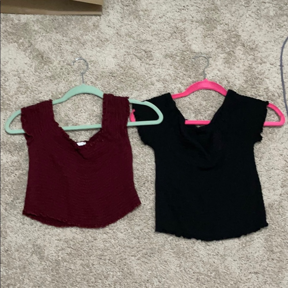 off the should ruffle tops
